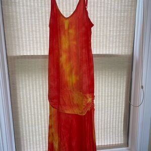 Red Sleeveless Spaghetti Strap Maxi Sundress